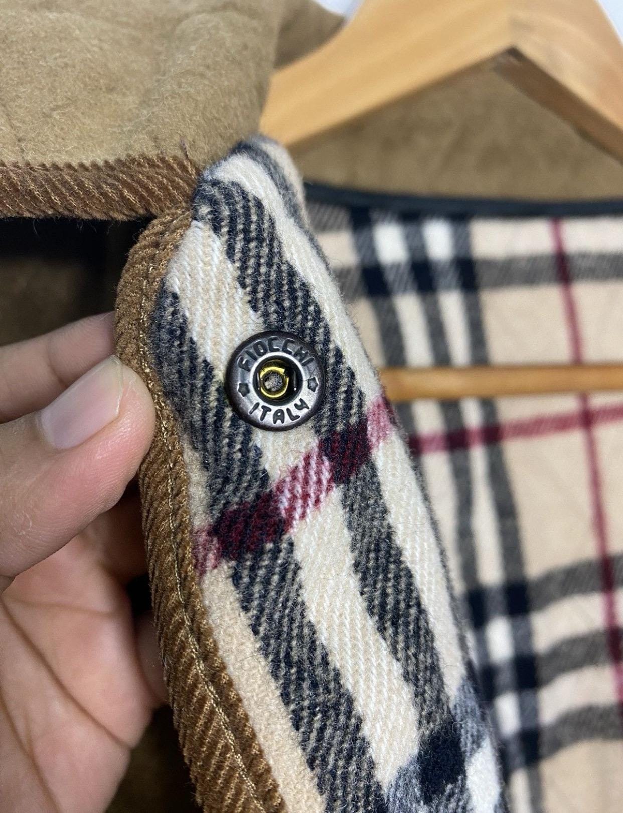ジャケット・アウター vintage Burberry novacheck wool coat et Vintage Burberry Jacket Wool Nova Check Coat Jacket Blue