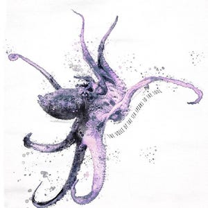 Octopus Watercolor, Octopus Art, Ocean Art, Octopus painting
