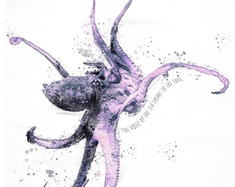 Octopus Watercolor, Octopus Art, Ocean Art, Octopus painting