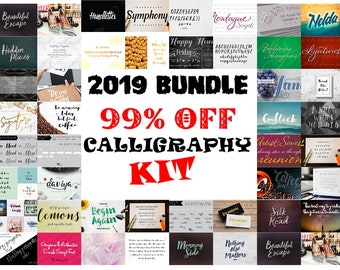 Font Bundle, Calligraphy font bundle, Craft Font, Silhouette script fonts, modern embroidery font,wedding fonts bundle, Digital download