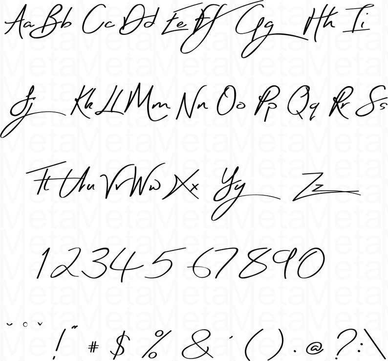 Alphabet SVG Fonts Cutfile signature Font SVG Manuscrit | Etsy