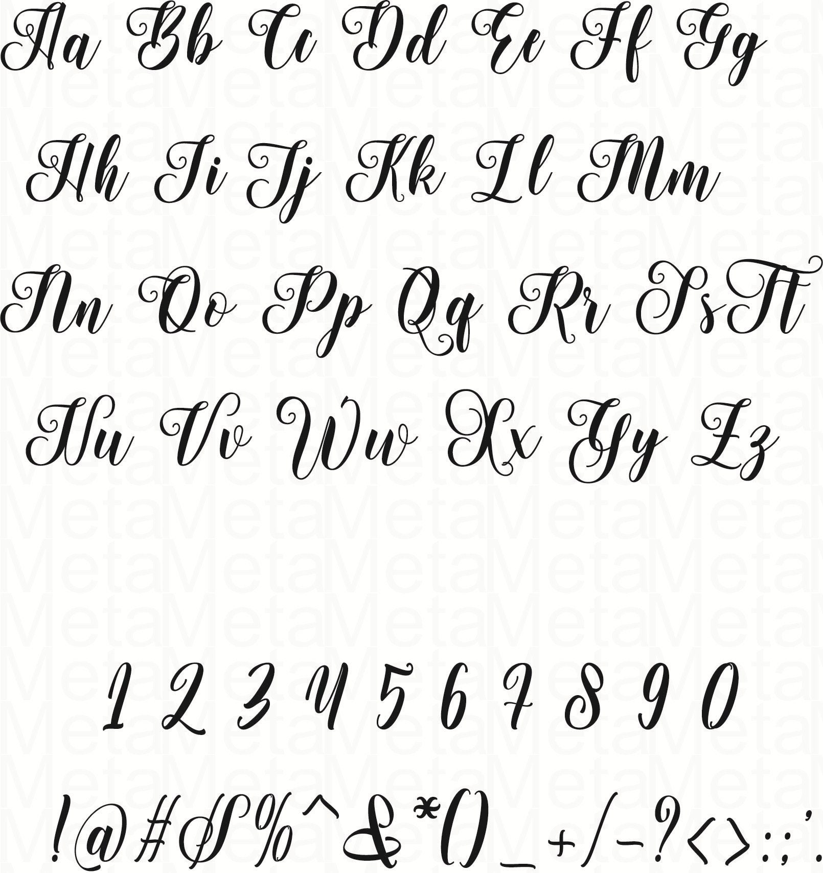 Svg Fonts Cursive Font Cricut Font Alphabet Font | Etsy