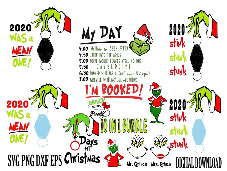 Download Stink Stank Stunk Svg Bundle My Day Grinch Svg Grinch Etsy