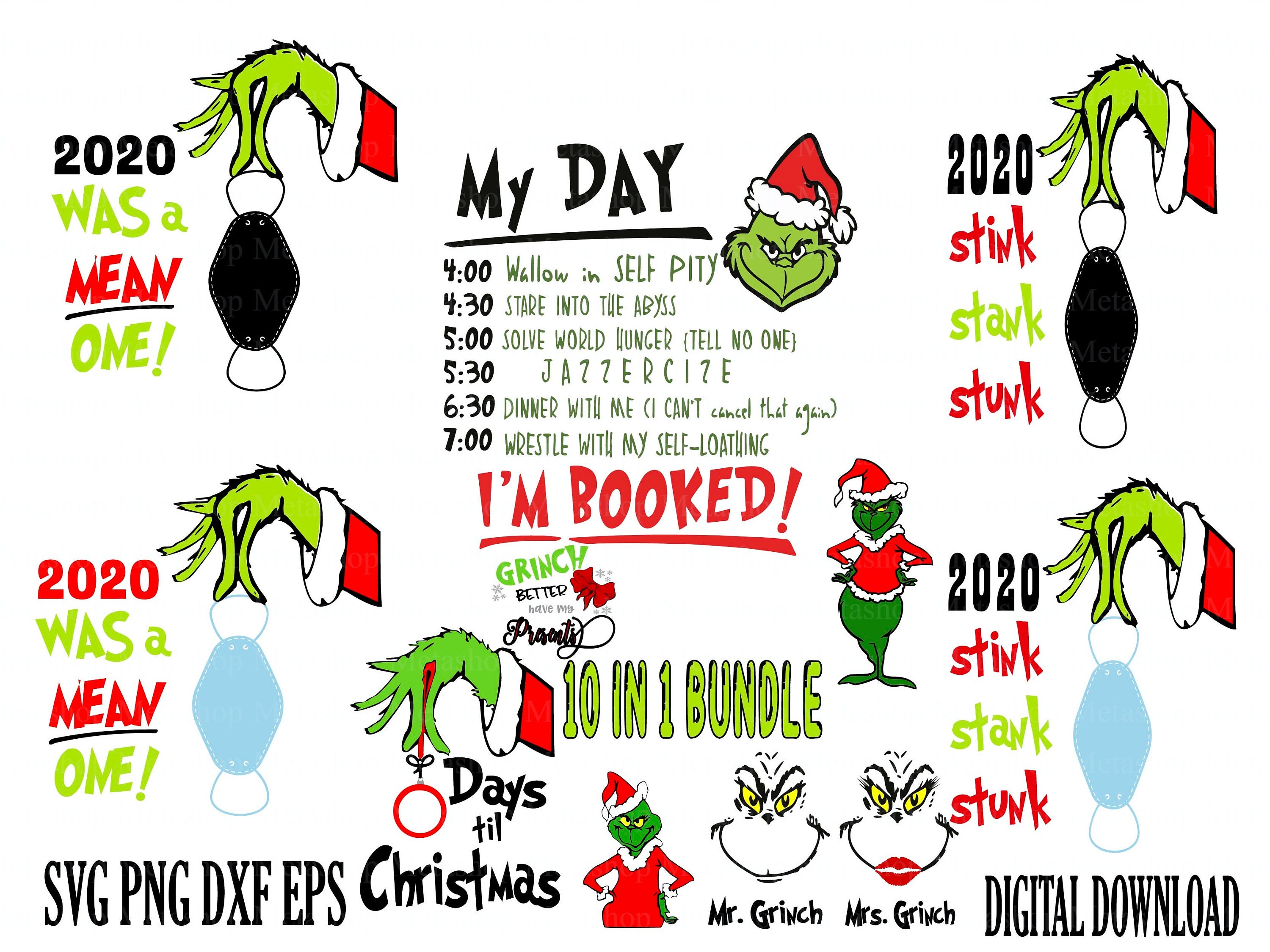 Stink Stank Stunk Svg Bundle My Day Grinch Svg Grinch Etsy