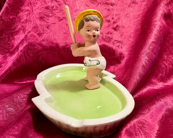 4" Batter Up! Diaper Slugger Porcelain Tray