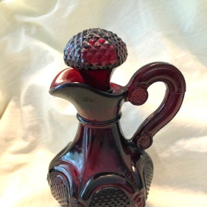 Ruby Red Cape Cod Collection Cruet by Avon.