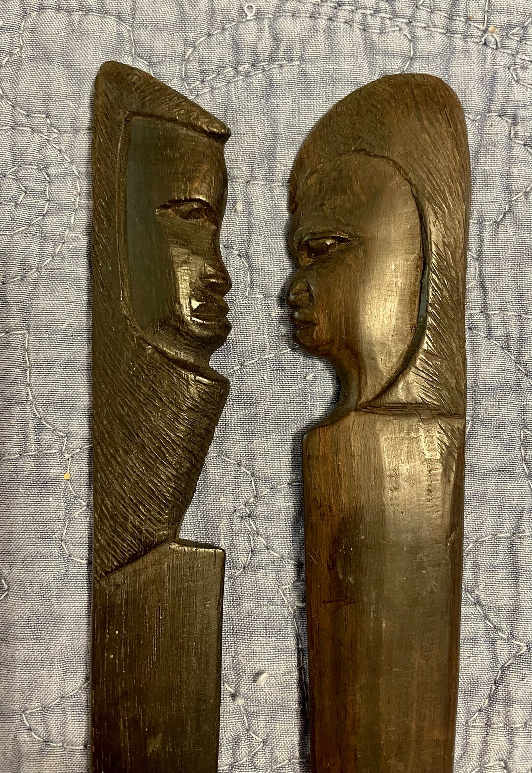 10 African Ethnic Pair of Carved Wooden Letter Openers Etsy