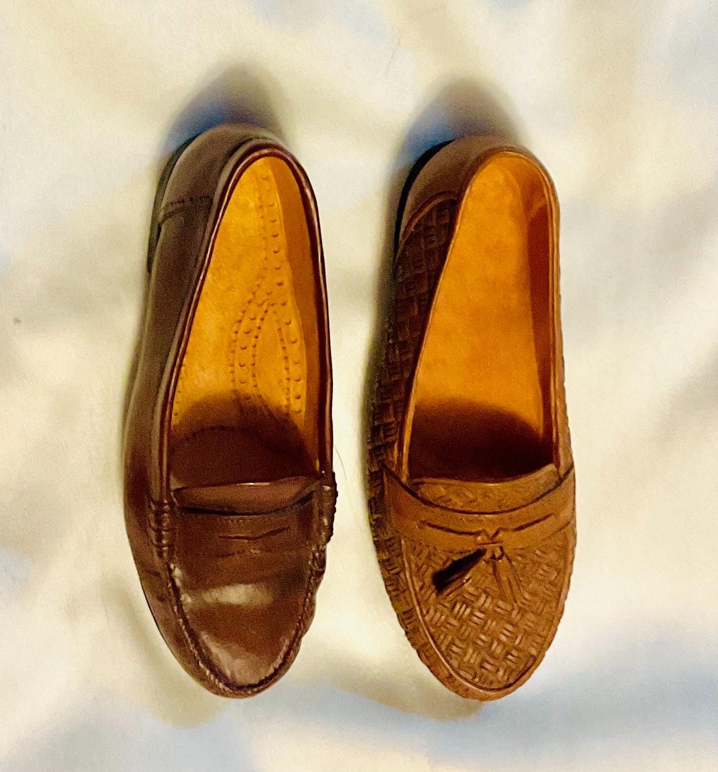 SAS Genuine Handsewn Loafers Mens Size 10.5N Brown Leather Tasseled Kiltie Womens Kiltie Loafers - Etsy main image 4