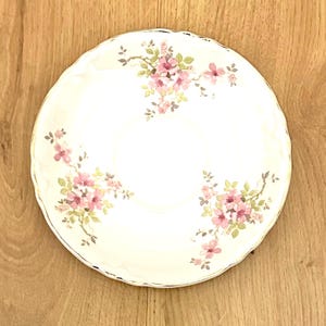 Pink Floral Radisson Saucer, Vintage from W.S. George Gold Rim