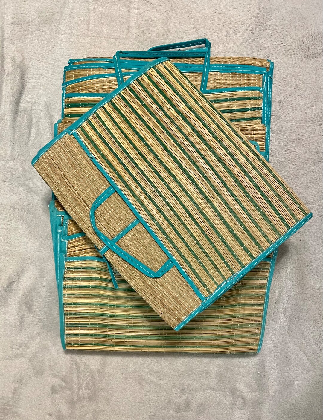 Beach Woven Straw Mat Vintage 1 Available Etsy