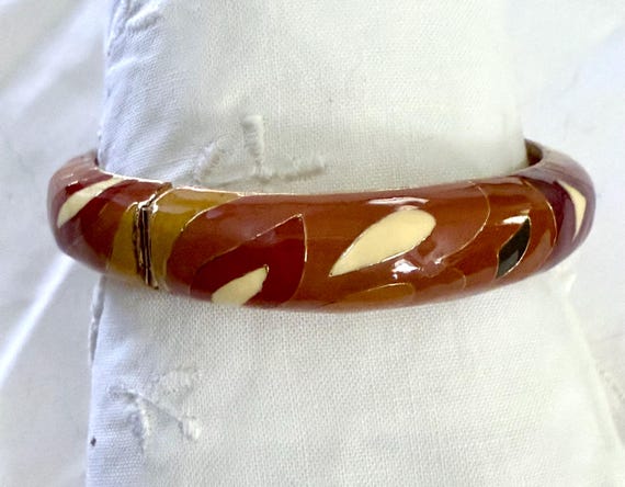 Bangle Bracelet, Multi-Color Golden, Mid Century … - image 6