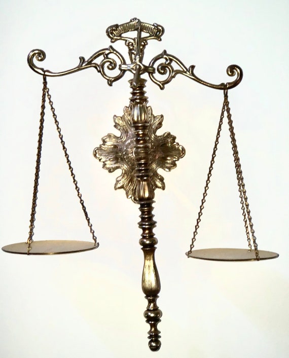 Balance Scales Vintage Decorative Brass Toned Etsy