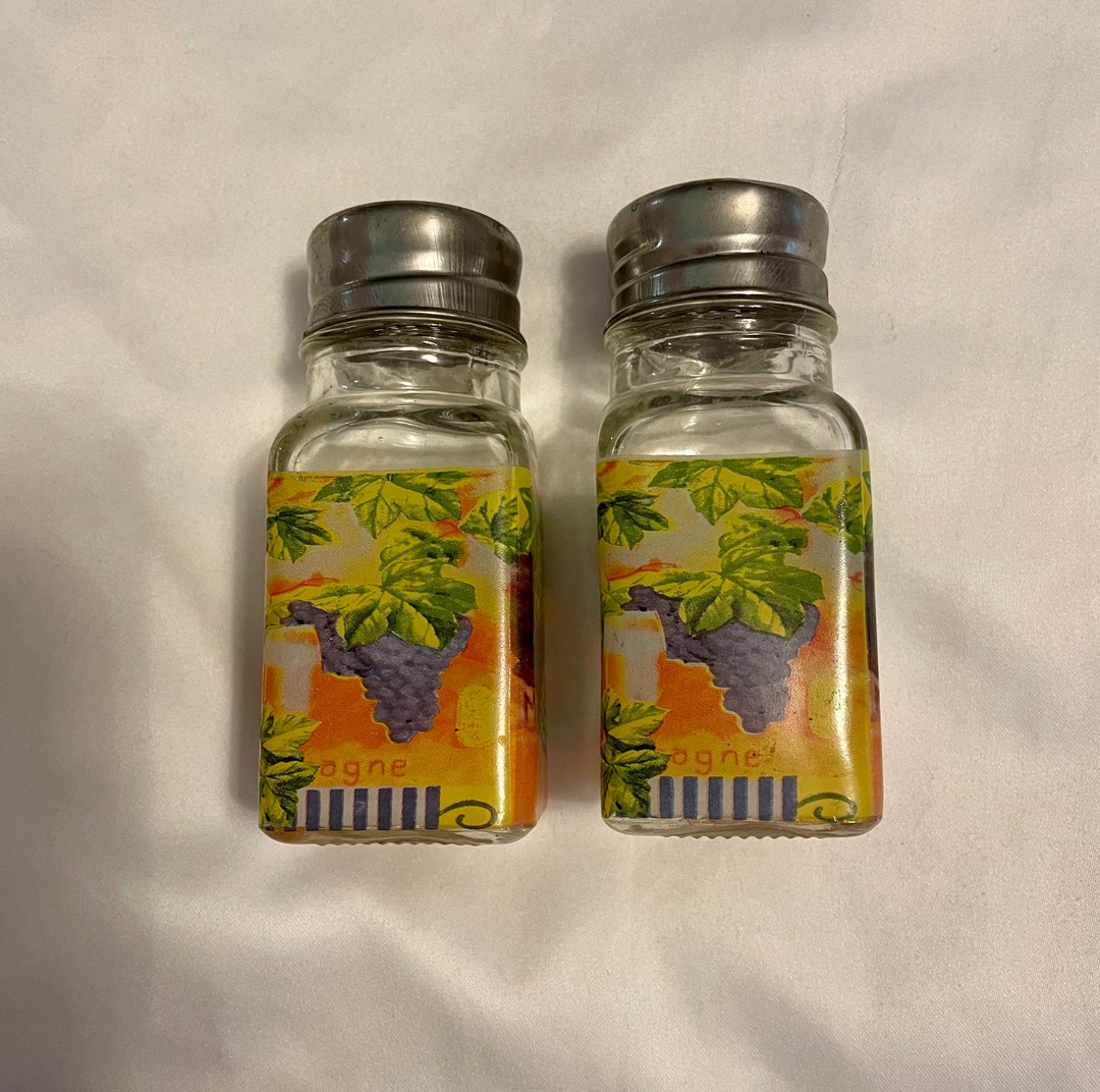4 Salt and Pepper Shakers Vineyard and Wine Motif Etsy