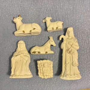 6 pcs Porcelain White and Gold