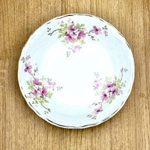Pink Floral Radisson Dessert/Fruit Dish, Vintage from W.S. George Gold Rim