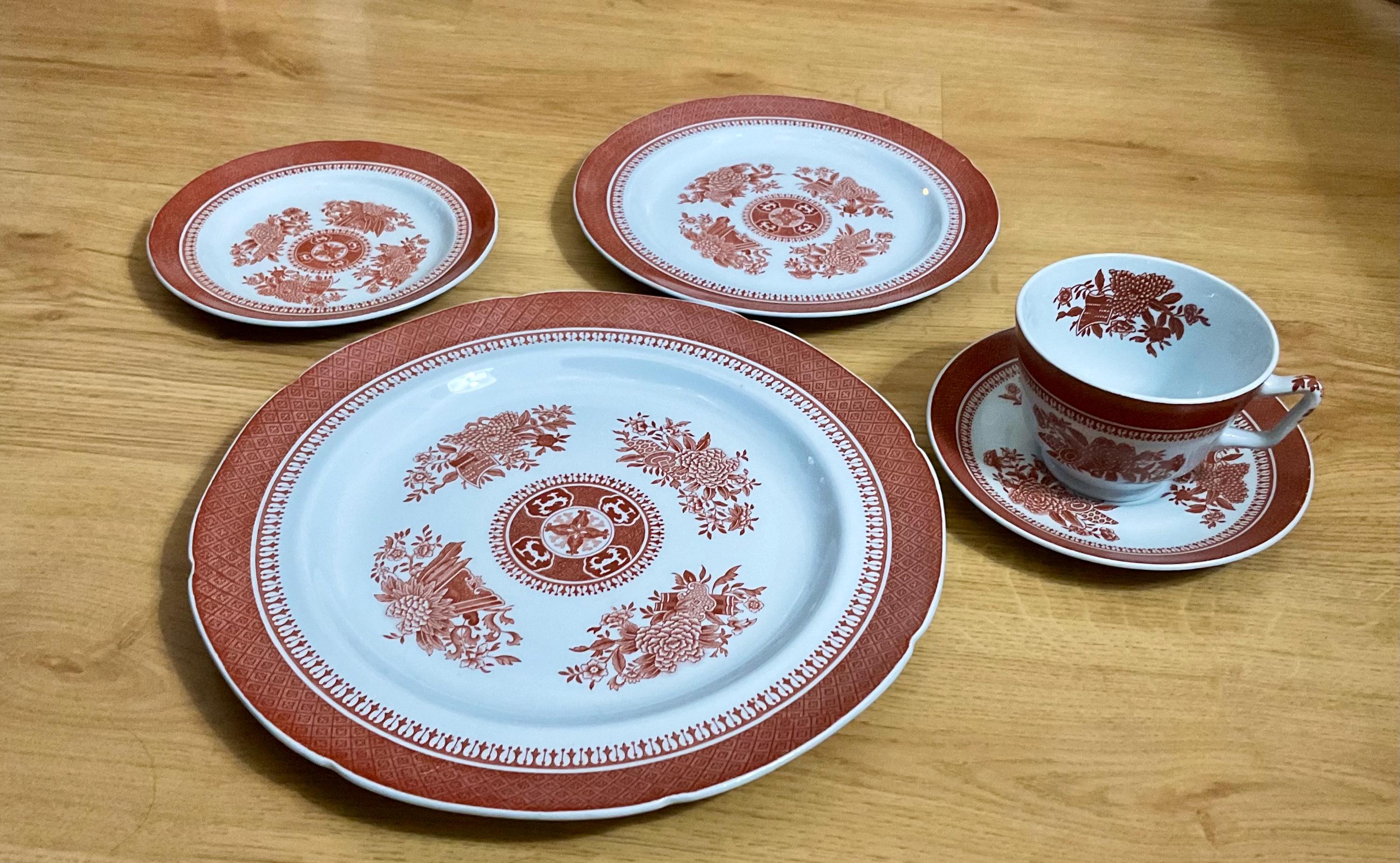 Red and White Spode - Etsy