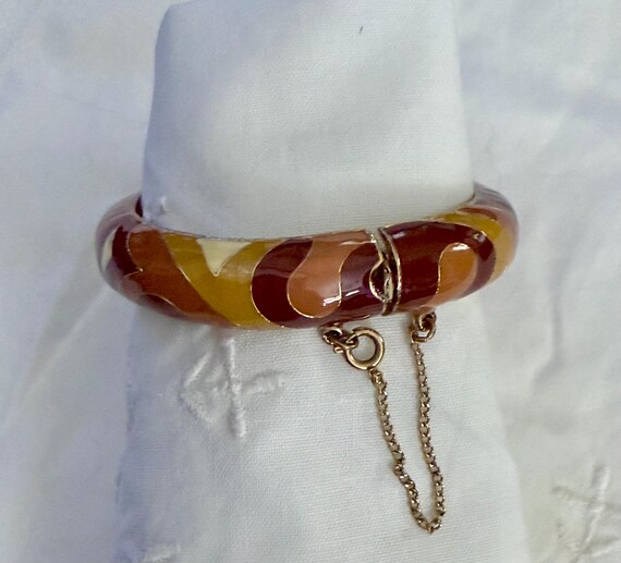 Bangle Bracelet, Multi-Color Golden, Mid Century … - image 1
