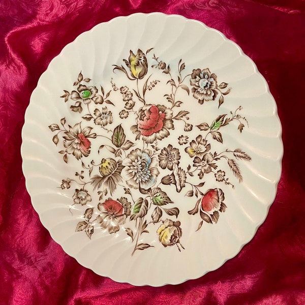 Staffordshire Bouquet from England Ironstone Dinner Plates 1970s