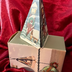 5&quot; Chime Christmas Lighthouse Metal Hand Painted by Faith Rollins