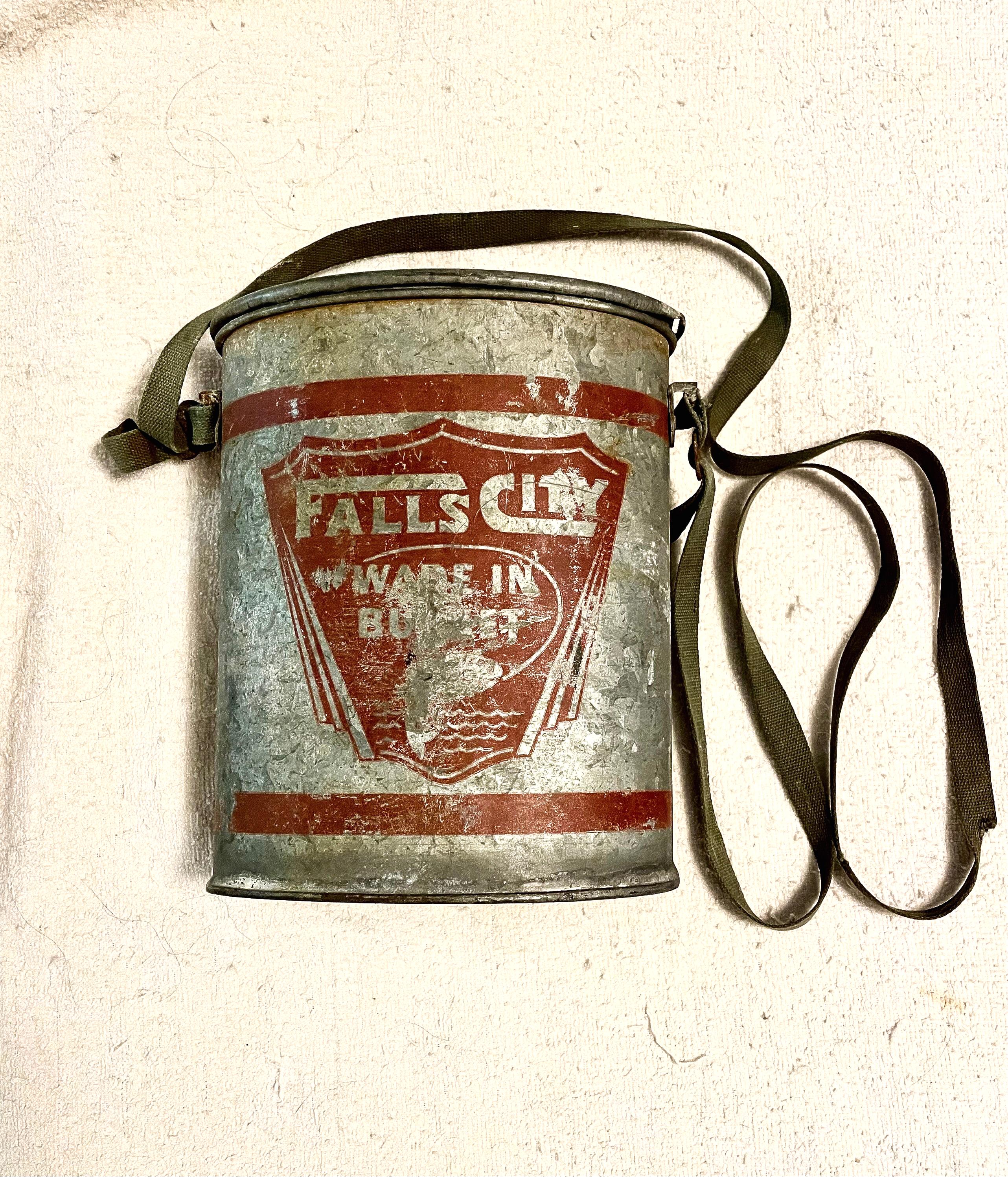 Seau acier galvanisé zinc années 60/70