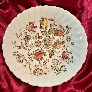 Staffordshire Bouquet from England Ironstone Coupe Bowl 1970s