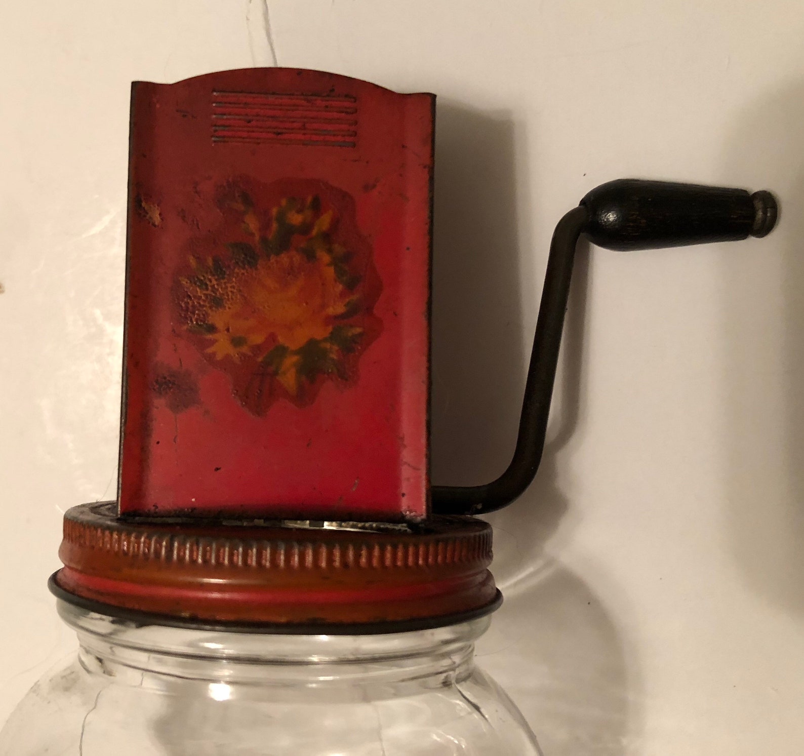 Vintage Nut/herb Grinder With Hazel/atlas Glass Jar Etsy