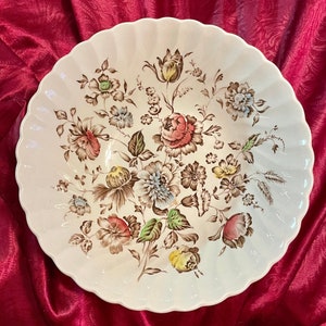 Staffordshire Bouquet from England Ironstone Vegetable Serving Bowl  1970s