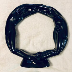 14.5” Sculpture Human Figures Eternity Circle Ceramic By Haeger Pottery
