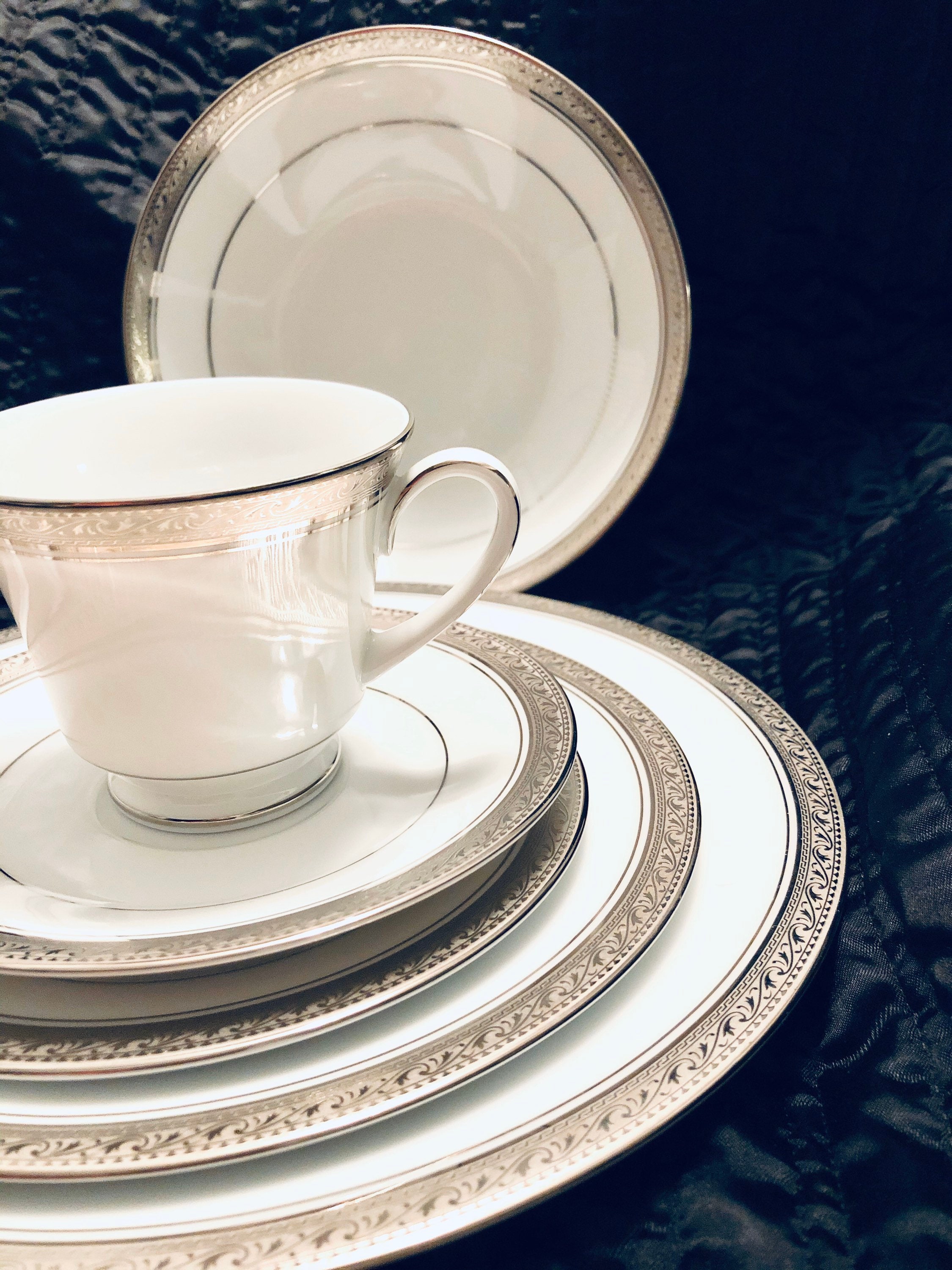 NORITAKE Legendary Crestwood Platinum Place Setting Etsy