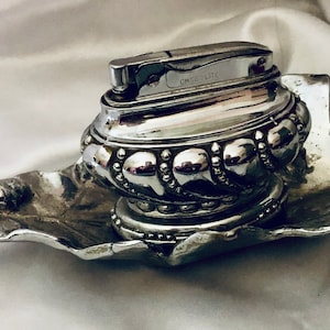 3” Table Lighter & 7.5” Long Oak Leaf with Chrome Finish Vintage by Omsco in Japan