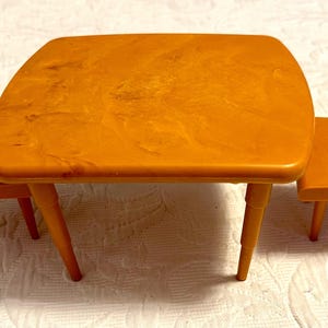 4” Table and 2 Chairs, Plastic for Small Dolls