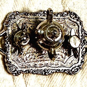 Tiny Tea Set 4 Piece Silver Color Metal, 1.75”L