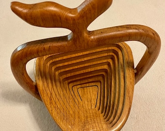 Apple Basket Collapsing to Flat, Wooden
