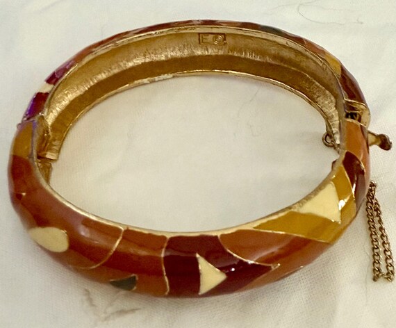 Bangle Bracelet, Multi-Color Golden, Mid Century … - image 7