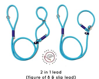 Figure of eight / slip lead (2 in 1) leash / head collar