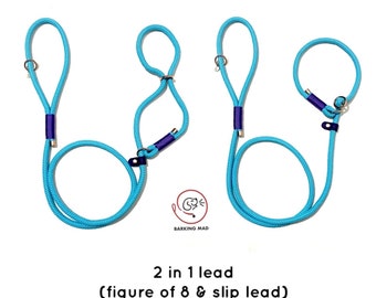 Figure of eight / slip lead (2 in 1) leash / head collar