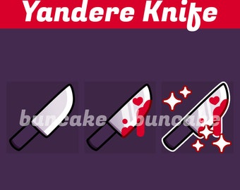 P2U Sub Badges | Yandere Knife Black | Twitch Discord Sub Badges Emotes Channel Points