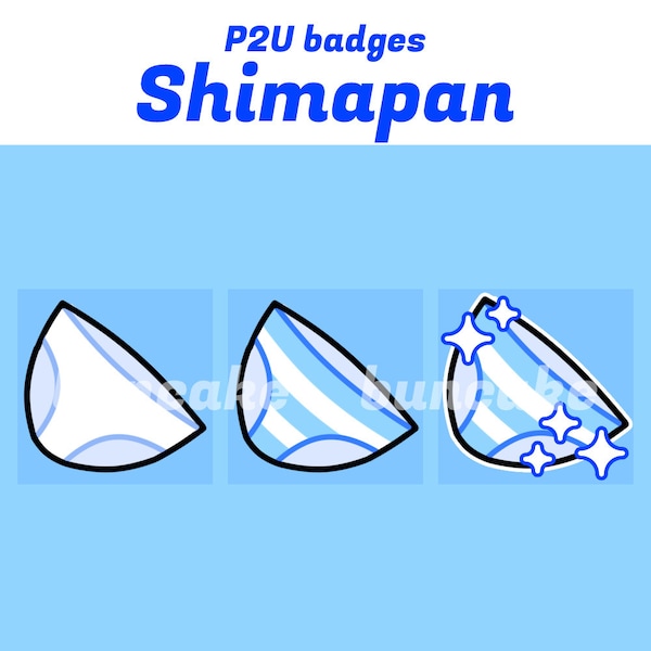 P2U Sub Badges | Shimapan Blue | Twitch Discord Sub Badges Emotes Channel Points