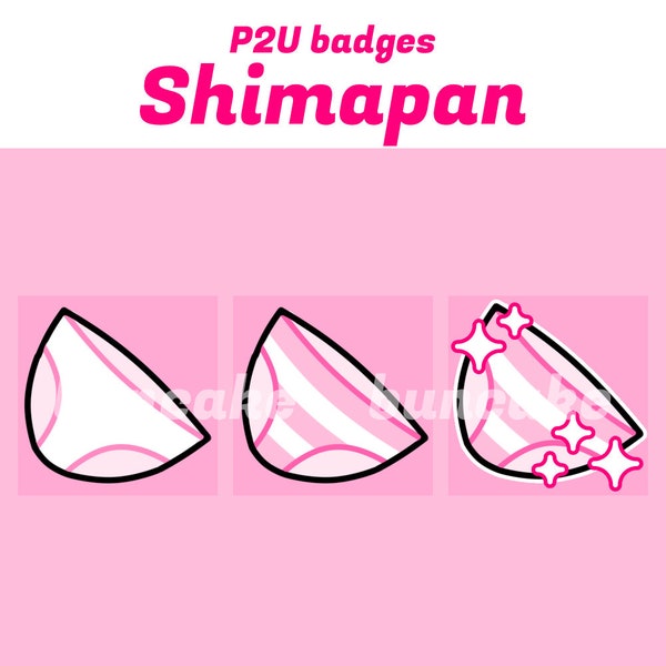 P2U Sub Badges | Shimapan Pink | Twitch Discord Sub Badges Emotes Channel Points