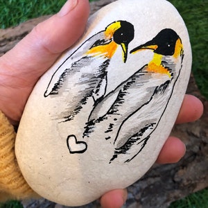 pinguïn jubileumcadeau, eenjarig jubileumcadeau voor vriendin vriend, vrouw echtgenoot cadeau pinguïn kiezelsteen partner cadeau