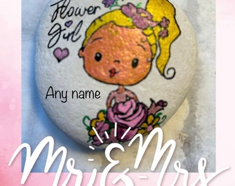 Hand painted bridesmaid flower girl gift