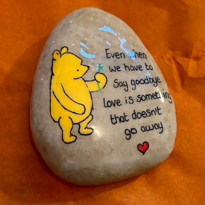 Winnie the Pooh quotes stone pebble gift memorial stone ornament gifts under 20, friend gift. Grave ornament memorial garden stone Dandelion