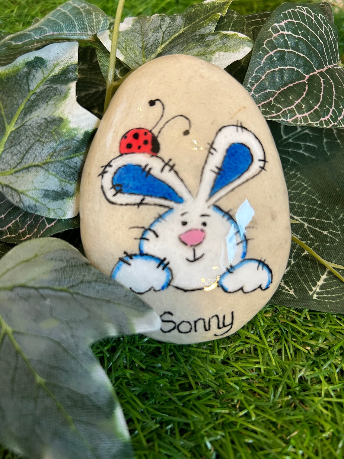 Simple Rabbit Pebbles Paint Personalized Easter Pebble: Hand-painted Bunny Treasure Hunt Game - Etsy