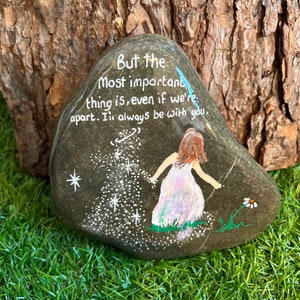 Hand-Painted Angel Memorial Stone: Grave Ornament Keepsake