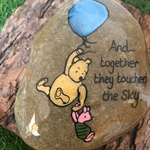 Winnie the Pooh quotes stone pebble gift memorial stone ornament gifts under 20, friend gift. Grave ornament memorial garden stone image 9