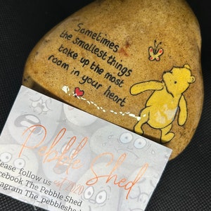 Adorno de jardín conmemorativo Winnie the Pooh cita regalo de guijarros de piedra adorno de piedra conmemorativa adorno de tumba amigo compañero vintage Pascua