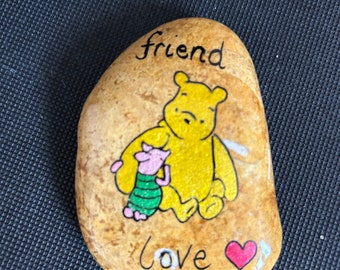 Friend gift Winnie the Pooh pebble gift memorial stone ornament gifts under 20 grave decoration friend leaving present friend hospital stay