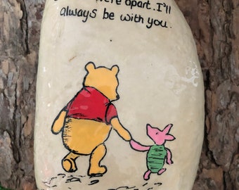 Winnie the Pooh quotes stone pebble gift memorial stone ornament gifts under 20, friend gift. Grave ornament memorial garden stone