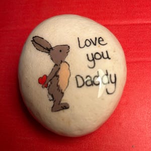 Cadeau papa cadeau papa, idée Saint-Valentin pour enfants, galet lapin, cadeau pour amour papa/père