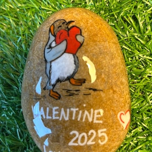 valentijnspinguïn kiezelsteen cadeau minnaar partner, raad eens hoeveel ik van je hou boekstijl, jubileumcadeau voor vriendin, vriend, vrouw
